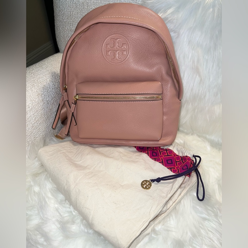 *EUC* Authentic Tory Burch pink perry bombe leather backpack